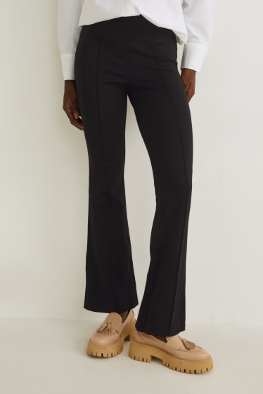 Femmes - Pantalon en jersey - à jambe évasée - noir
