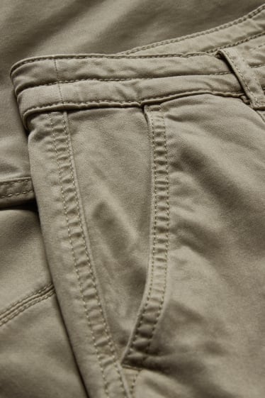 Mujer - Pantalón cargo - mid waist - slim fit - LYCRA® - verde
