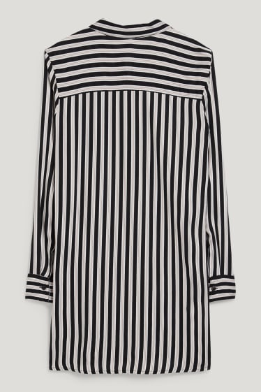 Women - Blouse - striped - black / white