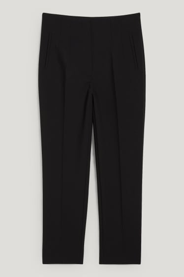 Damen - Stoffhose - Mid Waist - Slim Fit - recycelt - schwarz