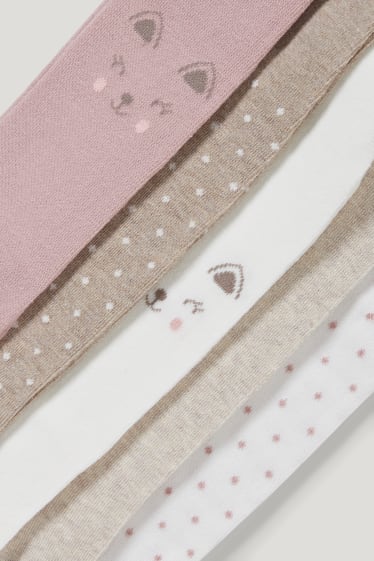 Bébé filles - Lot de 5 paires - collants pour bébé - blanc
