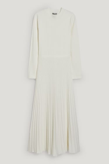 Femmes - Robe de maille - blanc crème