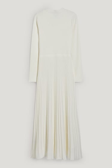 Femmes - Robe de maille - blanc crème