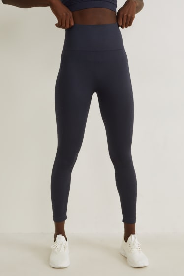Damen - Funktions-Leggings - Fitness - seamless - dunkelblau