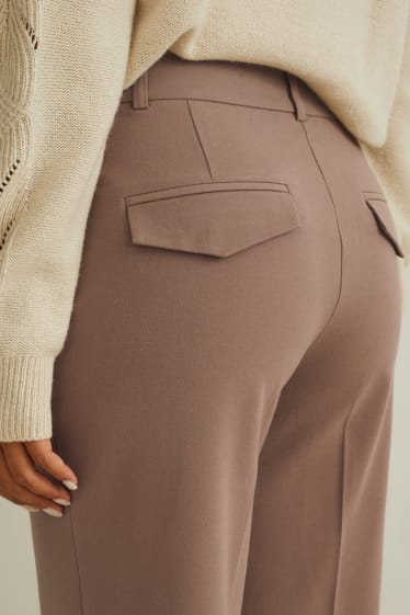 Damen - Stoffhose - High Waist - Wide Leg - recycelt - taupe