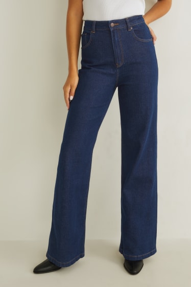 Femmes - Loose fit jean - high waist - LYCRA® - jean bleu foncé