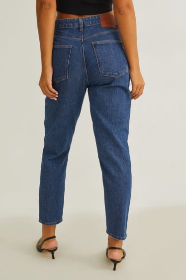 Femei - Mom jeans - talie înaltă - LYCRA® - denim-albastru