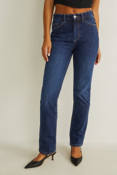 Femei - Straight jeans - talie înaltă - LYCRA® - denim-albastru