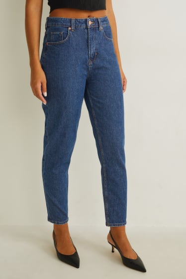 Femei - Mom jeans - talie înaltă - LYCRA® - denim-albastru