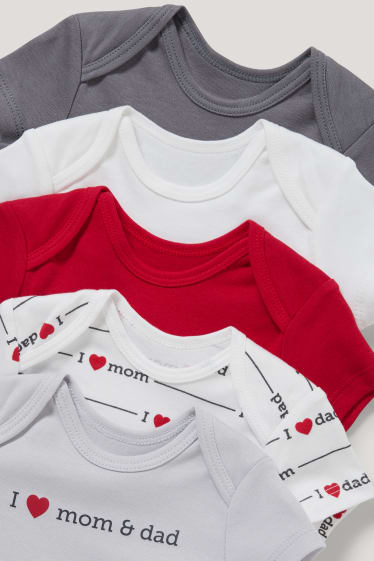 Baby Girls - Set van 5 - rompertje - wit / rood