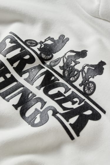 Kids Girls - Stranger Things - bluza z kapturem rękawem - biały