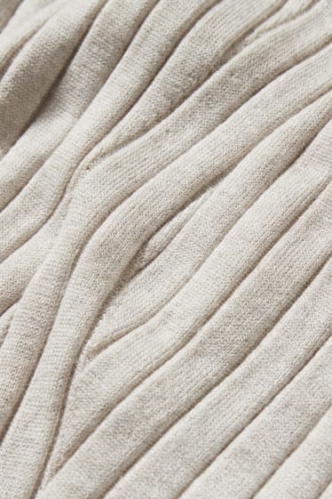 Femmes - Robe de maille - gris perle