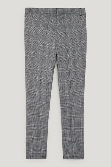 Damen - Jersey-Hose - Slim Fit - kariert - schwarz / weiß