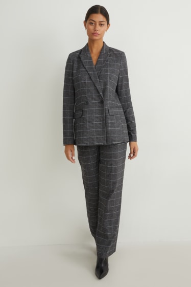 Mujer - Americana - regular fit - de cuadros - gris / beis