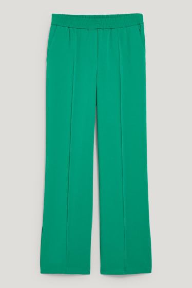 Femmes - Pantalon en toile - high waist - coupe droite - matière recyclée - vert