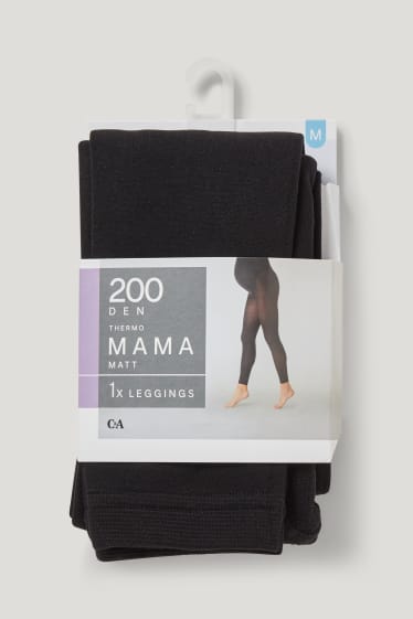 Donna - Collant fini premaman - termici - 200 DEN - nero