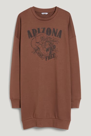 Exclu web - CLOCKHOUSE - robe en molleton - marron
