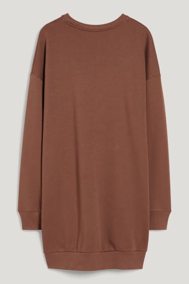 Exclu web - CLOCKHOUSE - robe en molleton - marron