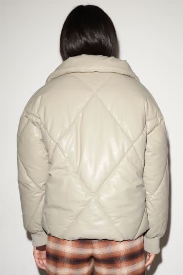 Clockhouse Girls - CLOCKHOUSE - giacca trapuntata - similpelle liscia - beige melange