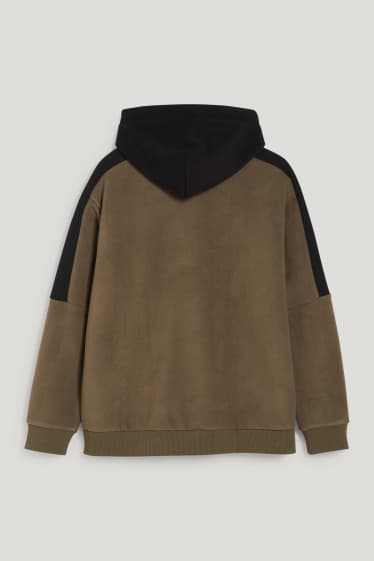 Hommes - Sweat à capuche en polaire - THERMOLITE® - marron foncé