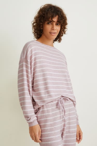 Donna - Pigiama - a righe - bianco / rosa