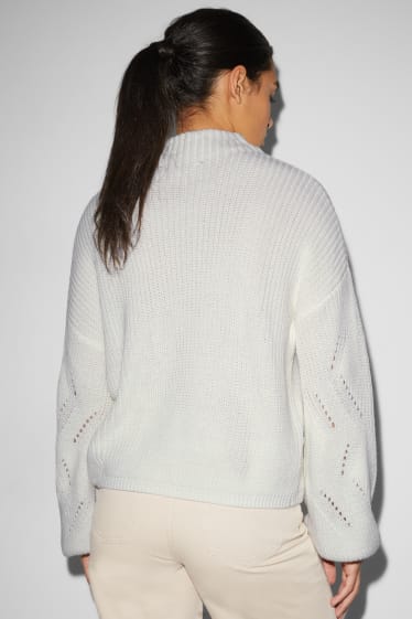 Clockhouse femme - CLOCKHOUSE - pull - matière recyclée - blanc