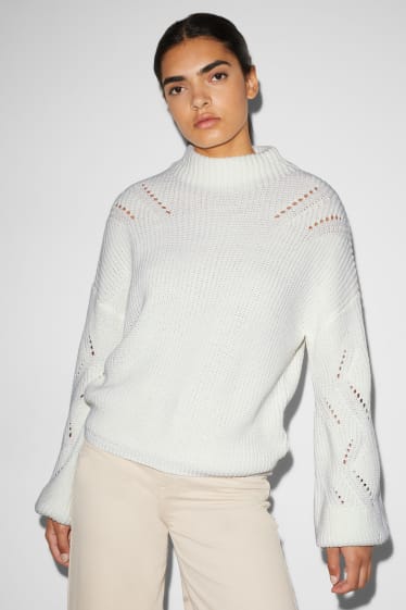 Clockhouse femme - CLOCKHOUSE - pull - matière recyclée - blanc