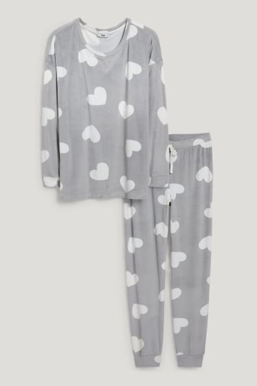 Dames - Pyjama - met patroon - grijs