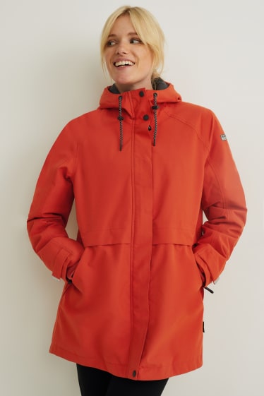 Damen - Funktionsjacke mit Kapuze - dunkelorange