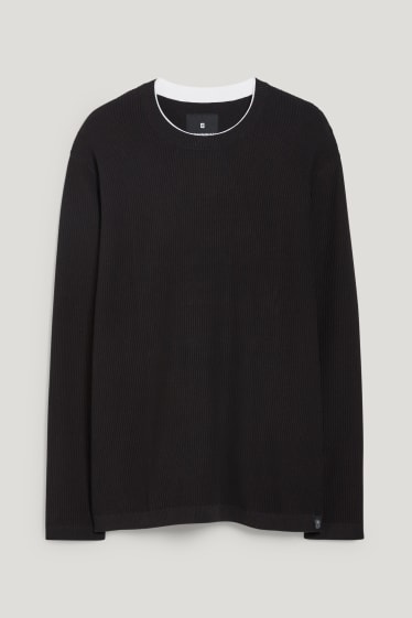 Esclusiva online - CLOCKHOUSE - maglione - effetto sovrapposto - nero