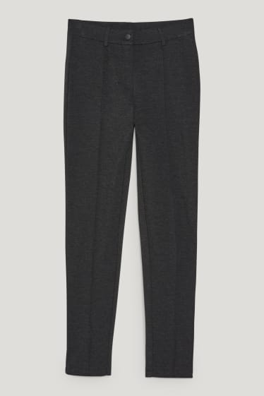 Damen - Jersey-Hose - Skinny Fit - dunkelgrau-melange