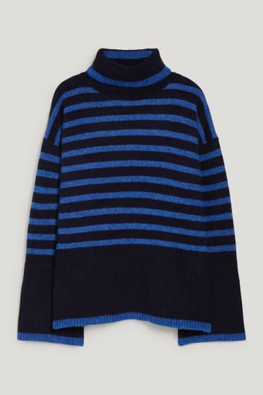 Dames - Coltrui - gerecyclede stof - met strepen - donkerblauw