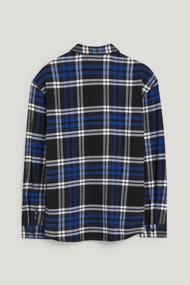 Clockhouse nen - CLOCKHOUSE - camisa de franel·la - relaxed fit - coll kent - quadres - blau/negre