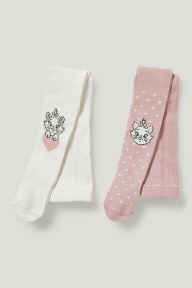 Baby Boys - Confezione da 2 - Gli Aristogatti - calzamaglia per neonate - bianco / rosa