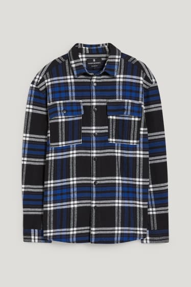 Clockhouse nen - CLOCKHOUSE - camisa de franel·la - relaxed fit - coll kent - quadres - blau/negre