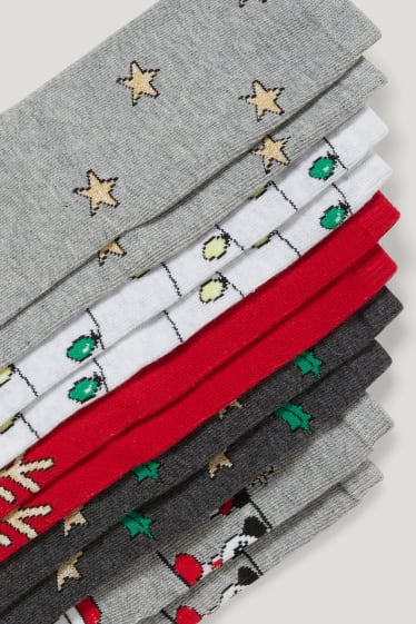 Filles - Lot de 5 paires - Panda - chaussettes de Noël à motif - coloré