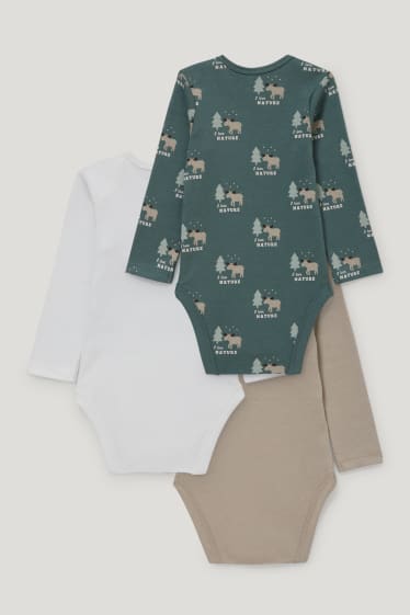 Baby Boys - Wielopak, 3 szt. - body niemowlęce - beżowy
