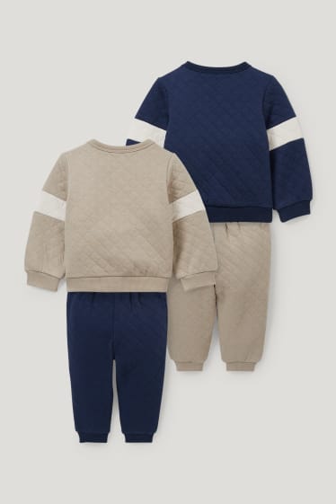 Exklusiv Online - Set - 2 Baby-Sweatshirts und 2 -Jogginghosen - 4 teilig - dunkelblau