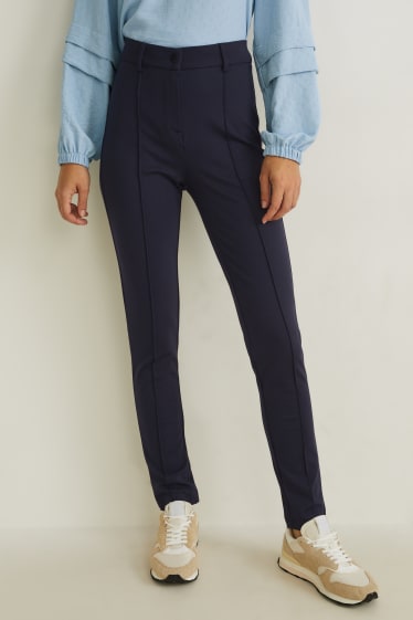 Damen - Hose - High Waist - Straight Fit - dunkelblau