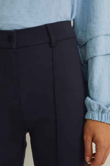 Damen - Hose - High Waist - Straight Fit - dunkelblau