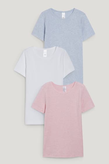 Kids Girls - Wielopak, 2 szt. - koszulka - biały / jasnoniebieski