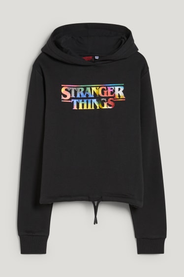 Bambine: - Stranger Things - felpa con cappuccio - nero