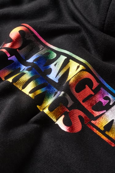 Bambine: - Stranger Things - felpa con cappuccio - nero