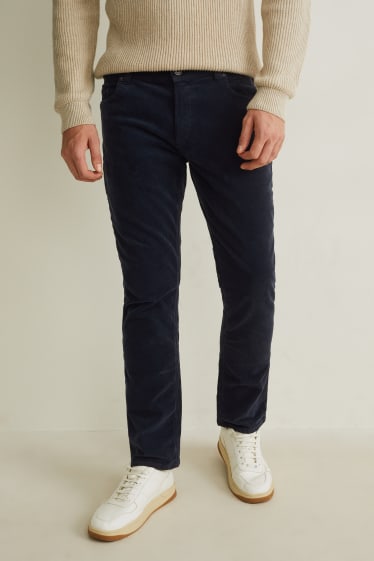 Home - Pantalons de pana - regular fit - LYCRA® - blau fosc