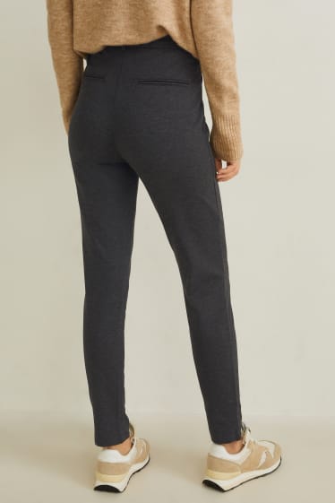Damen - Jersey-Hose - Skinny Fit - dunkelgrau-melange