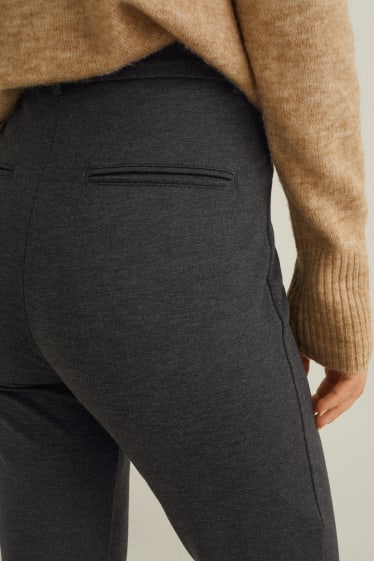 Damen - Jersey-Hose - Skinny Fit - dunkelgrau-melange