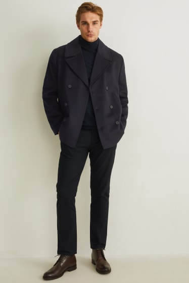 Uomo - Giacca - misto lana - componente di cashmere - blu scuro