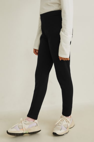 Kids Girls - Set van 2 - thermolegging - zwart