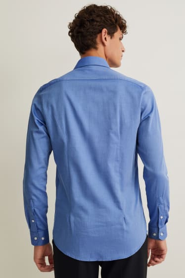 Bărbați - Cămașă office - slim fit - guler italian - ușor de călcat - albastru