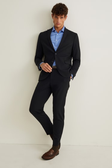 Bărbați - Cămașă office - slim fit - guler italian - ușor de călcat - albastru